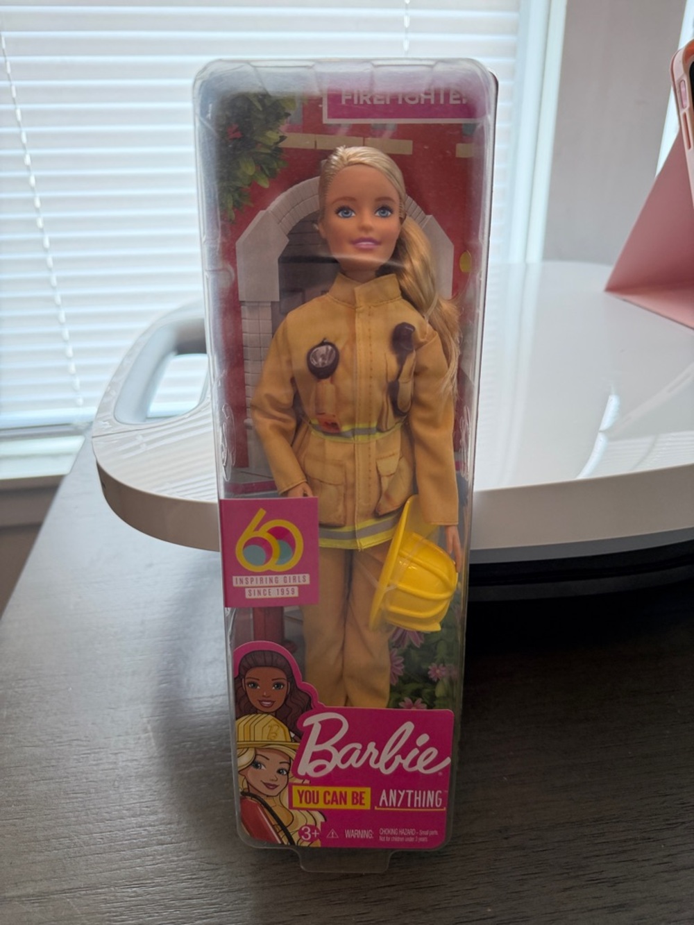 60th Anniversary Barbie Firefighter Doll - Yellow Gear